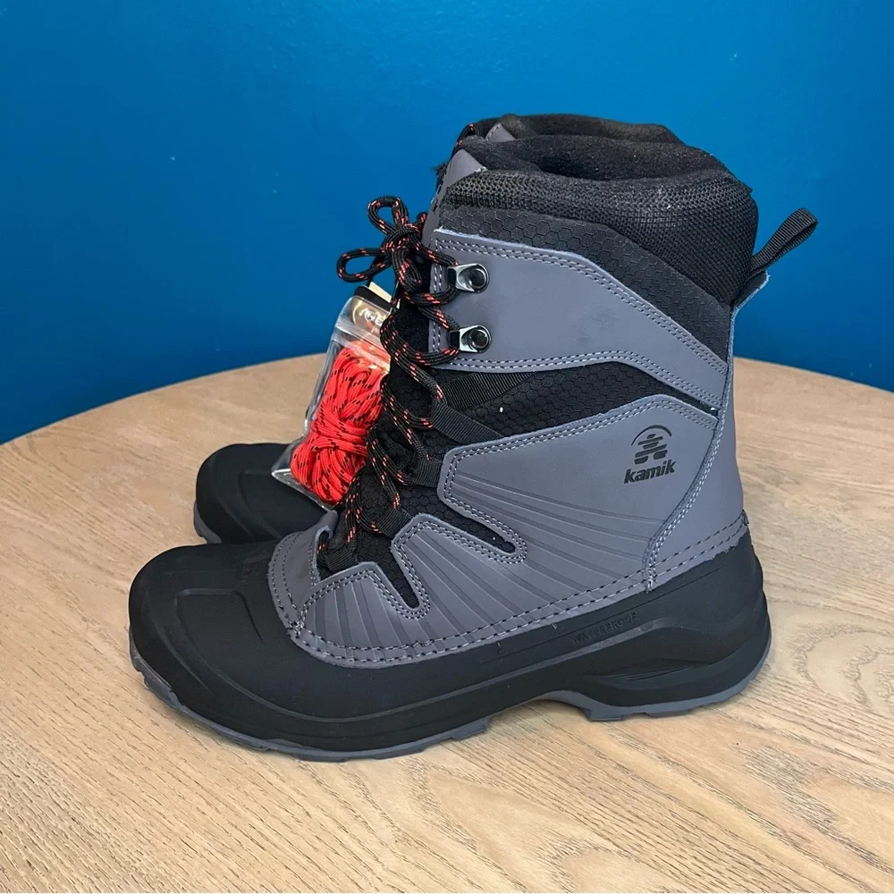 New! Kamik Men's Iceland Winter Snow Boots Charcoal Gray Size 11 Outdoor Gorp